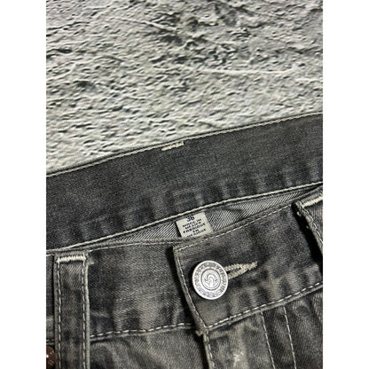 True Religion vintage grey jeans rope white stitching Ricky