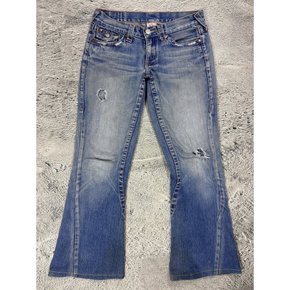 True Religion blue jeans Buddha Embroidery Joey flared