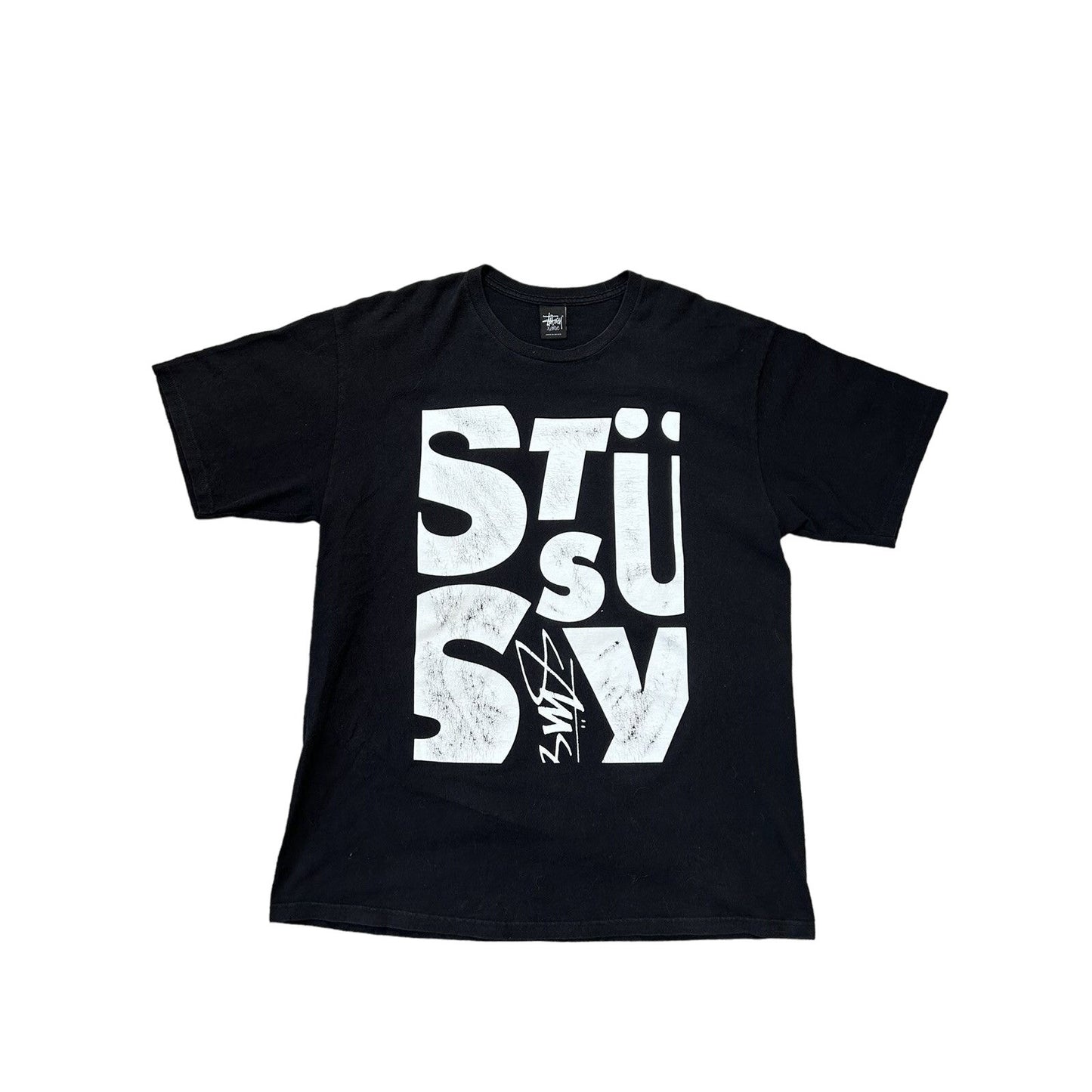 Stussy t-shirt big logo black vintage