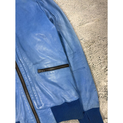 Allsaints AW07 specialist blue turqoise Leather Jacket