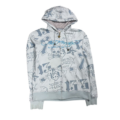 Ed Hardy zip hoodie baby blue vintage Y2K Christian Audigier