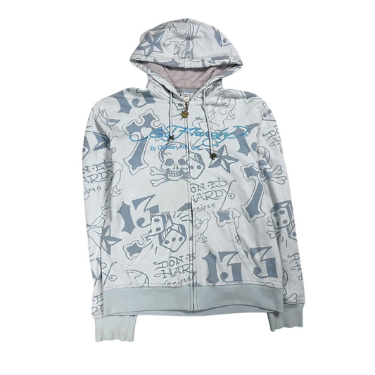 Ed Hardy zip hoodie baby blue vintage Y2K Christian Audigier