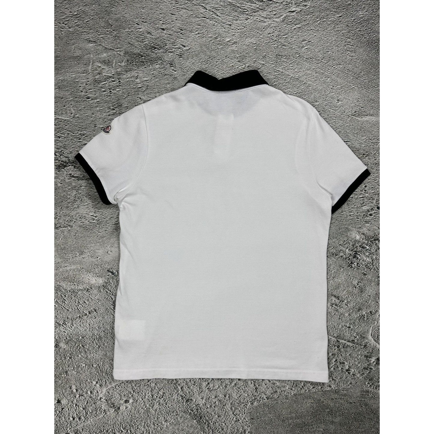 Moncler Polo Shirt White T-shirt small logo on the sleeve