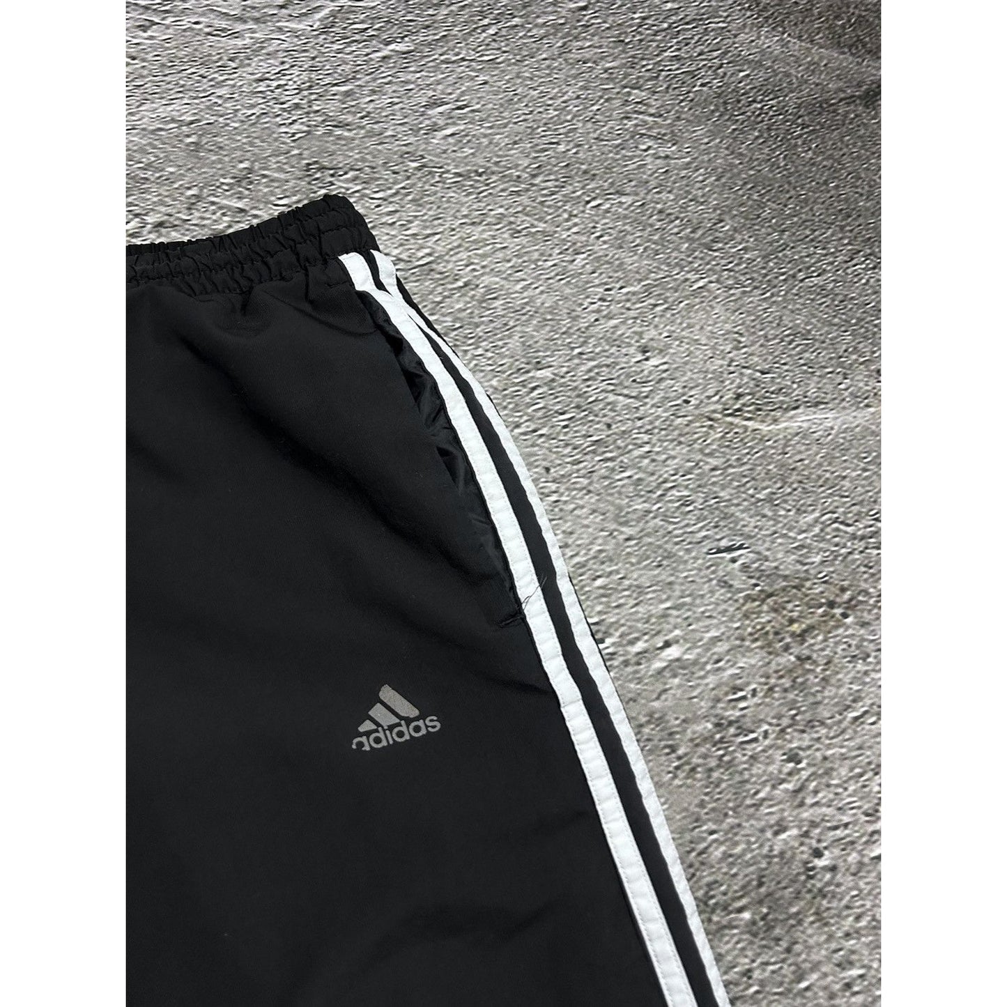 Adidas vintage black nylon track pants small logo 2000s