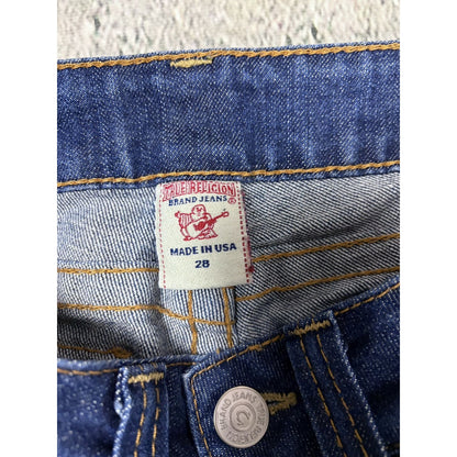 True Religion jeans Flared bootcut navy silver blue painted