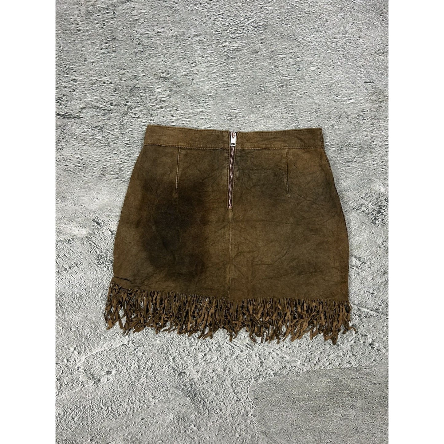 Diesel leather mini skirt goatskin brown Y2K avantgarde
