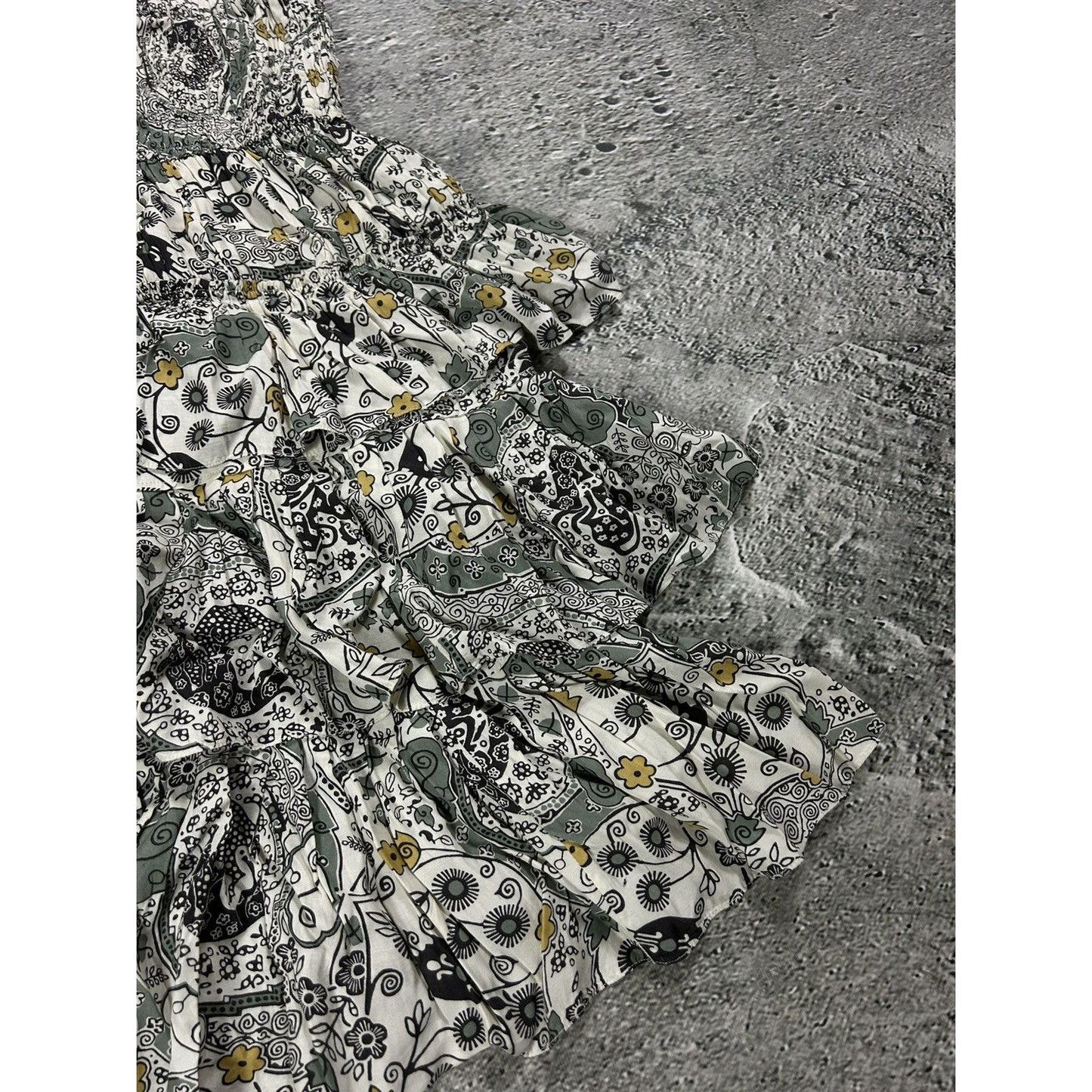 Isabel Marant Étoile beige green floral set skirt + top