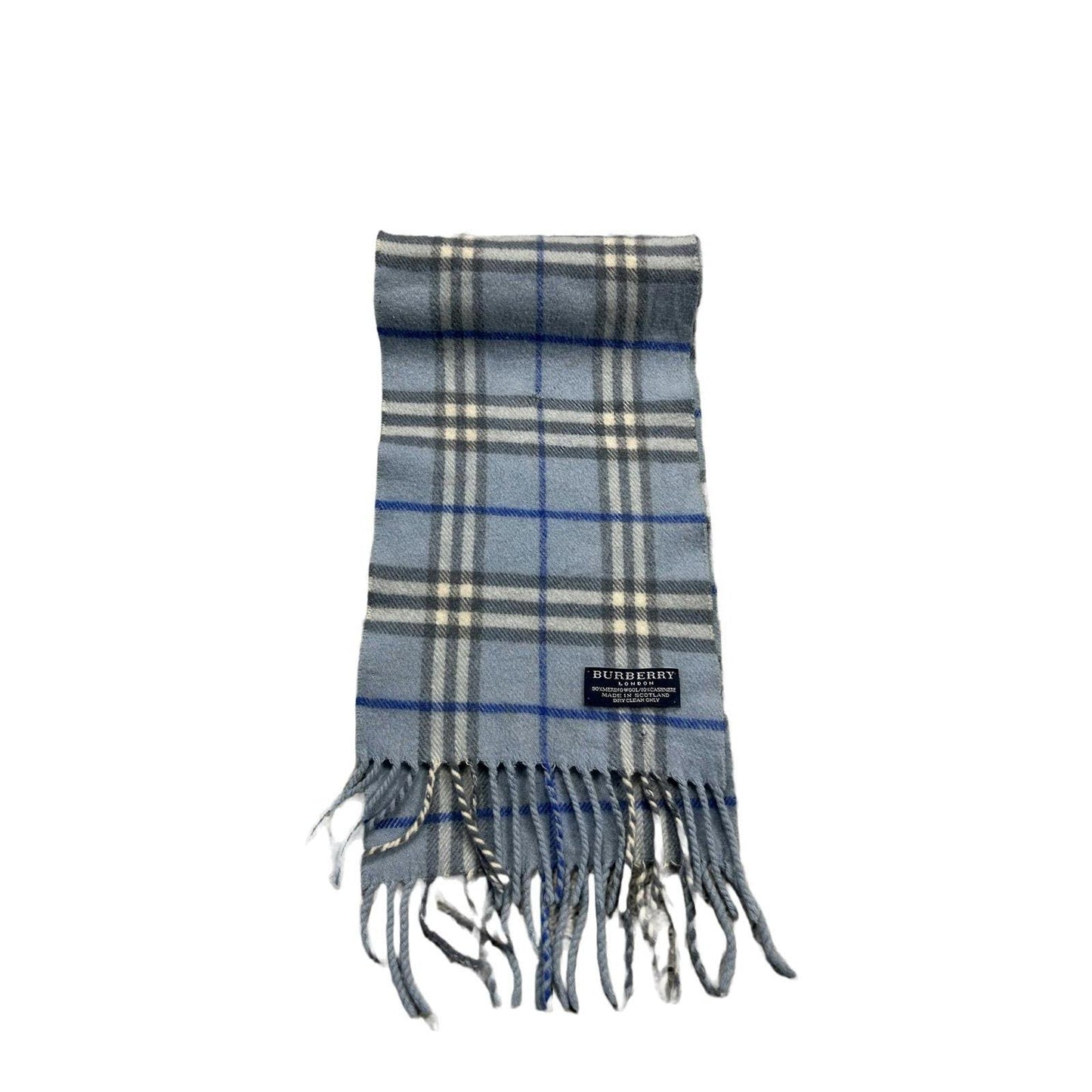 Burberry scarf wool cashmere baby blue nova check