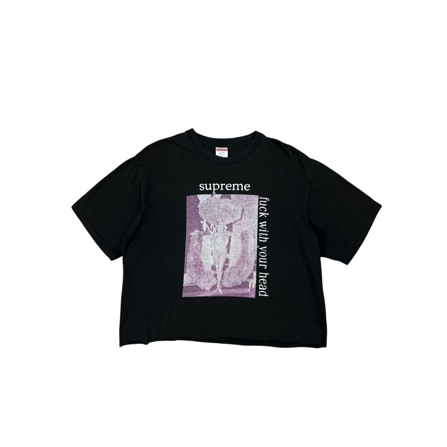 Supreme t-shirt black Fuck With Your Head FW17 cut off boxy