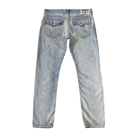 True Religion vintage baby blue jeans denim pants straight