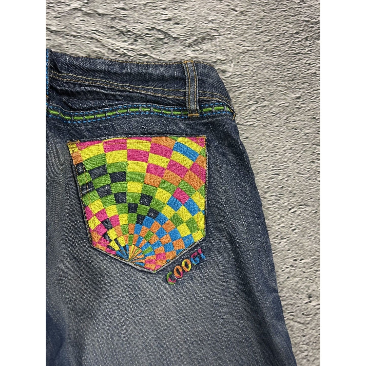 Coogi bootcut jeans embroidery big logo Y2K denim pants