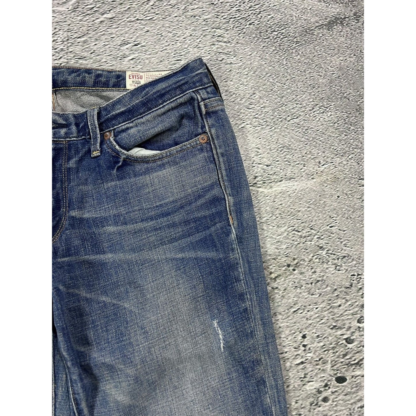 Evisu jorts daicock big logo vintage pink jeans shorts