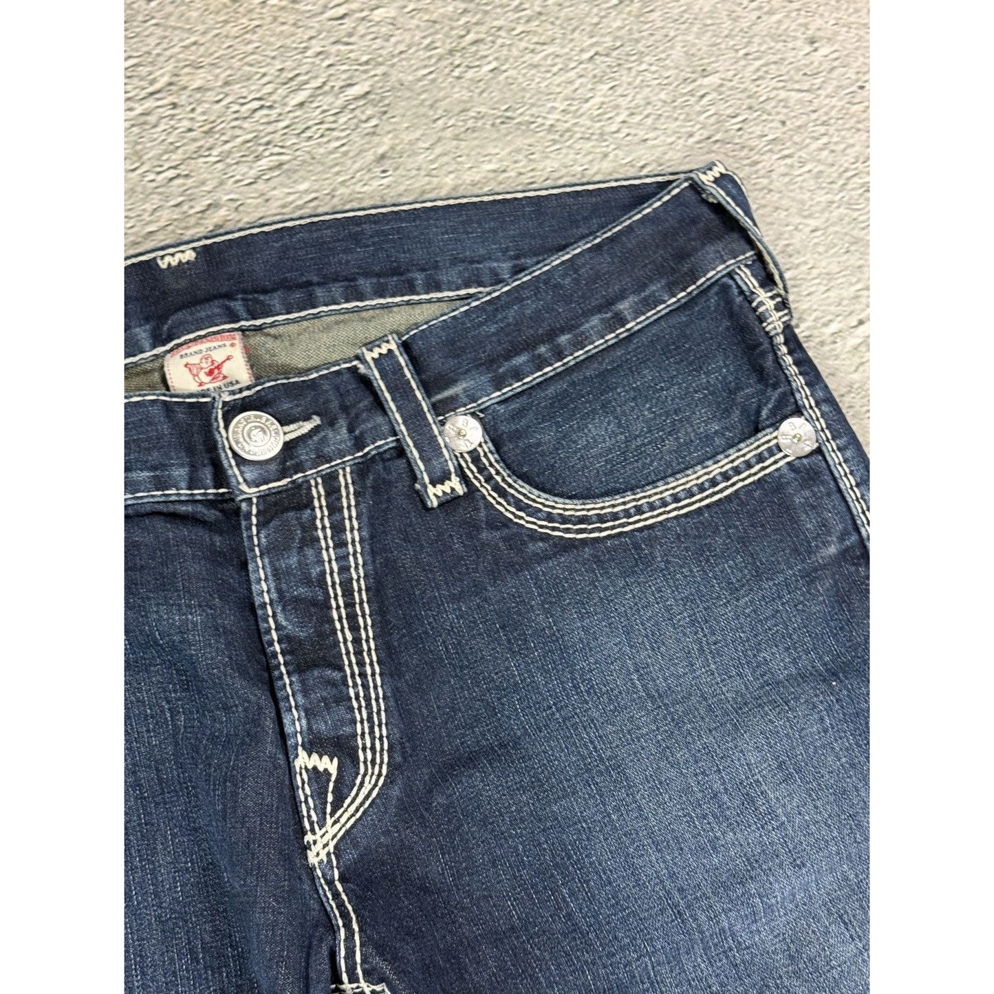 True Religion jeans vintage Jack denim pants thick stitching