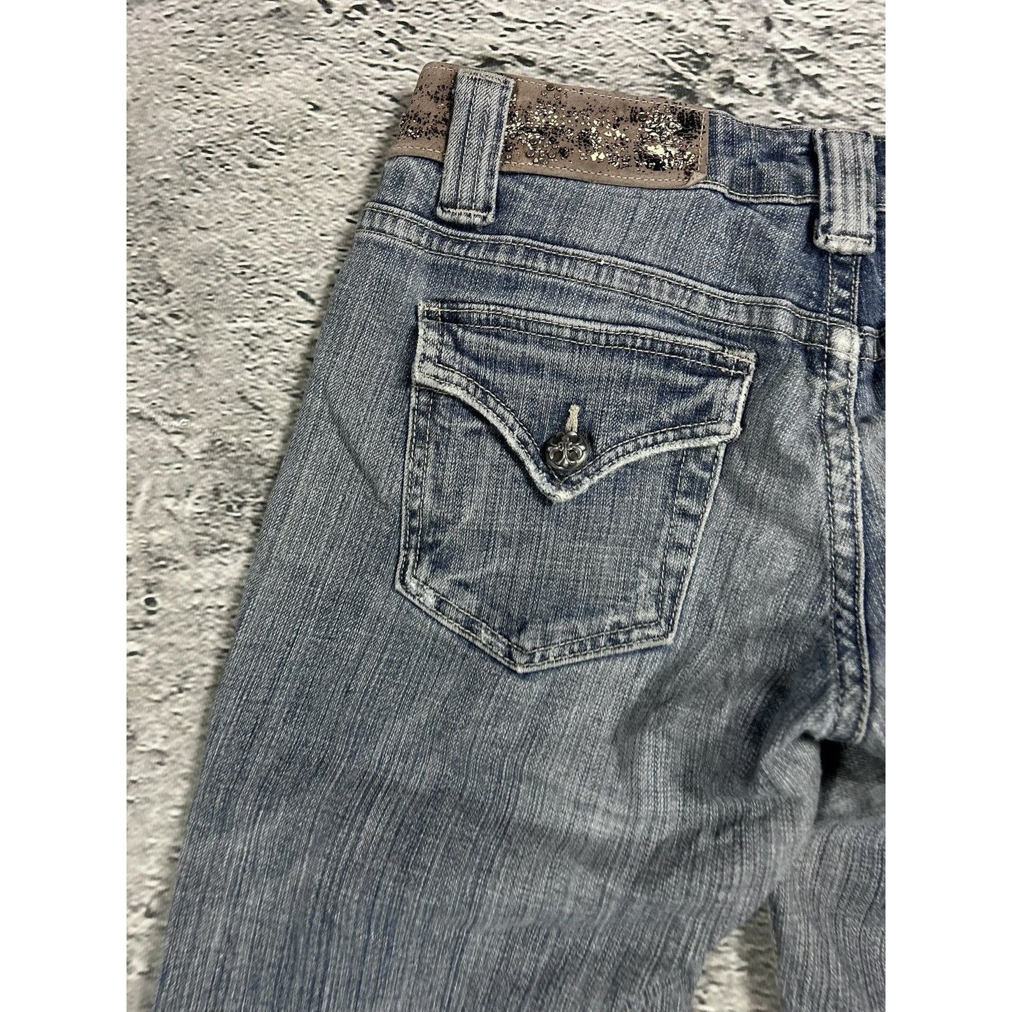 Miss Me flared bootcut white stitching denim vintage y2k