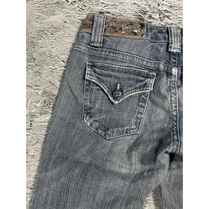 Miss Me flared bootcut white stitching denim vintage y2k