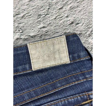 True Religion jeans Flared bootcut navy silver blue painted