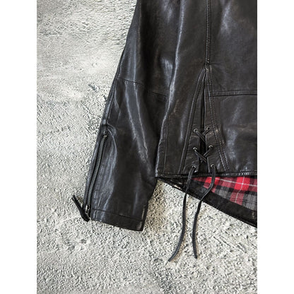 True Religion leather jacket black Y2K Avant Garde