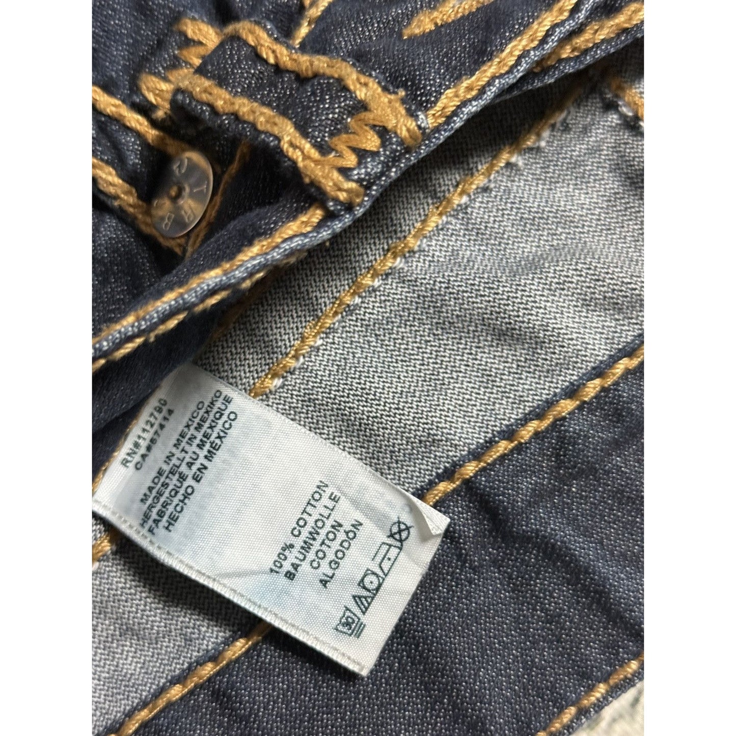 True Religion vintage Rope stitch navy raw denim golden