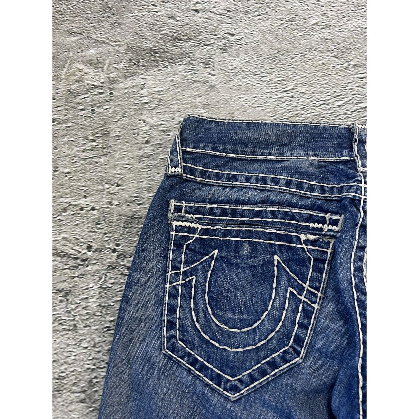 True Religion Blue jeans thick stitching Bobby