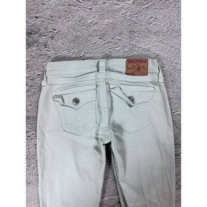 True Religion jeans mint turquoise vintage denim pants slim
