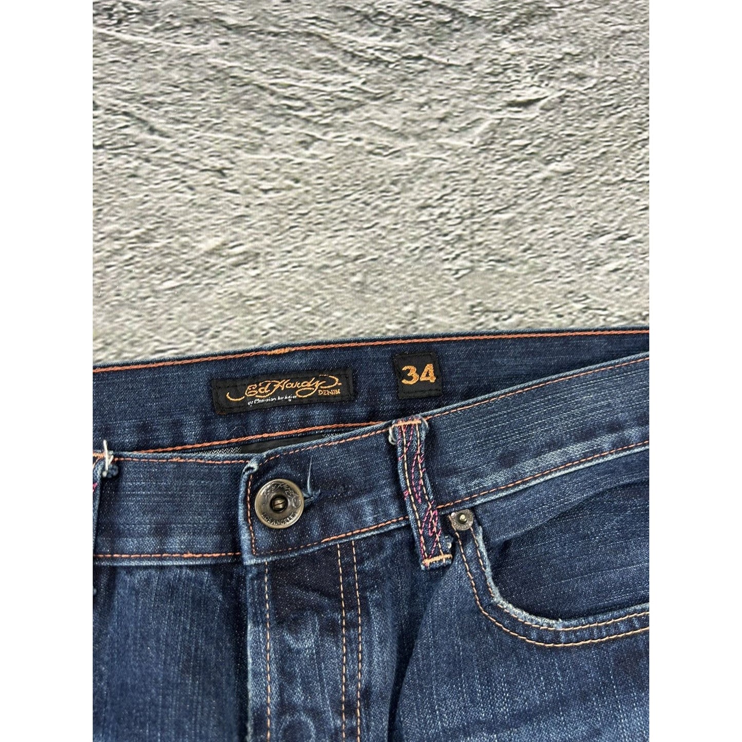 Ed Hardy Christian Audigier vintage jeans big logo pants