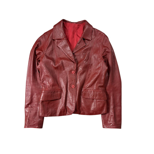 Red Rock Star Leather blazer Jacket vintage Y2K
