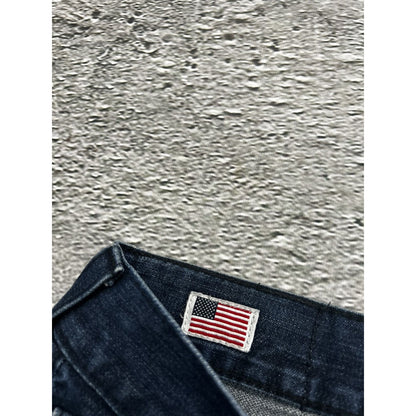 True Religion navy jeans black thick stitching Y2K