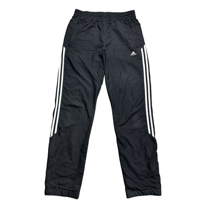 Adidas vintage black track pants small logo 2000s drill Y2K