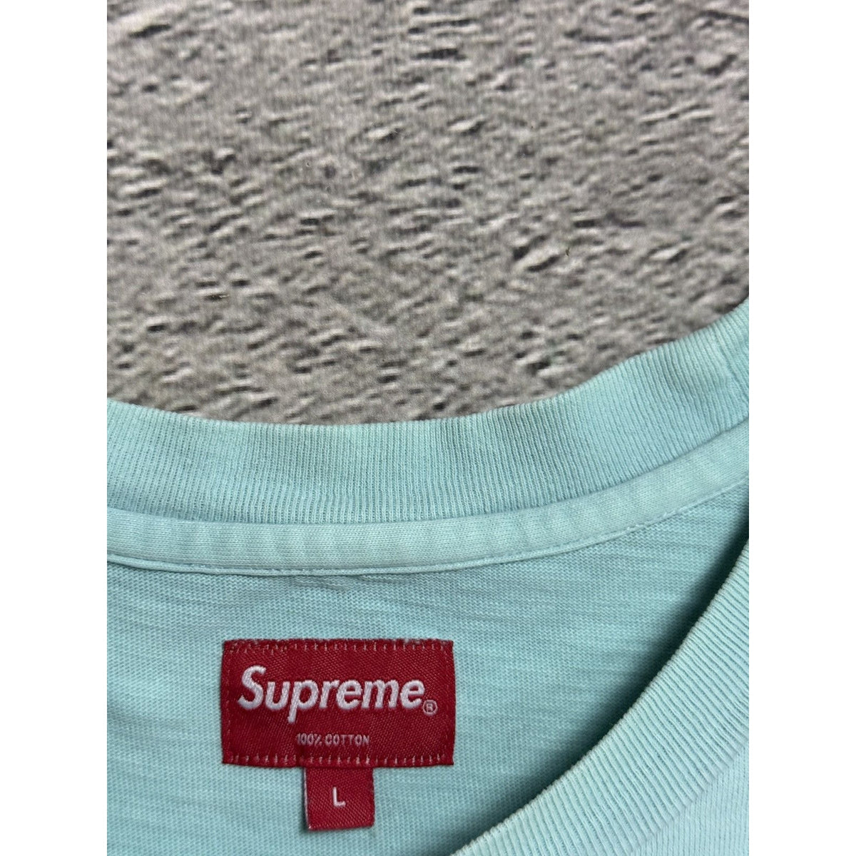 Supreme chest pocket T-shirt light blue turquoise