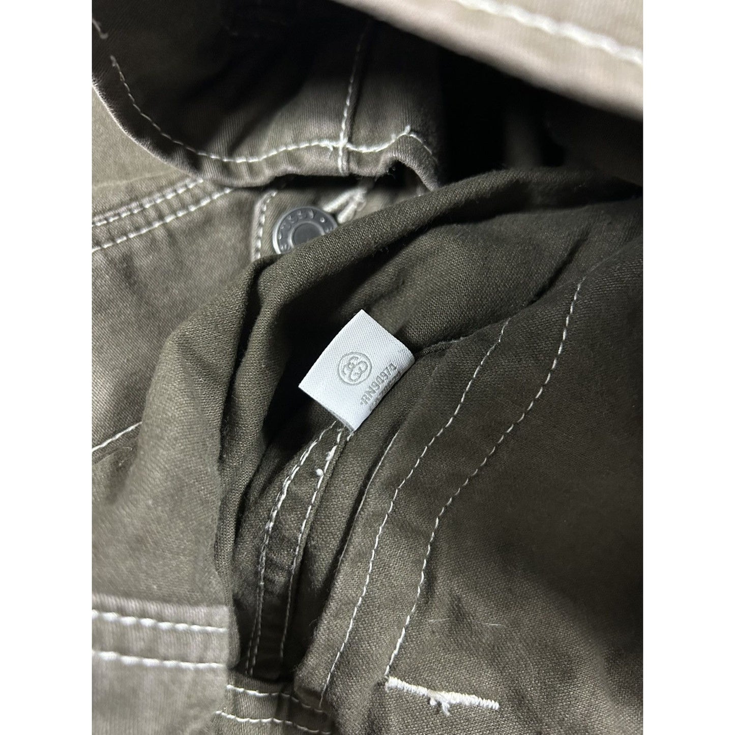 Stussy garage jacket contrast stitch workwear brown