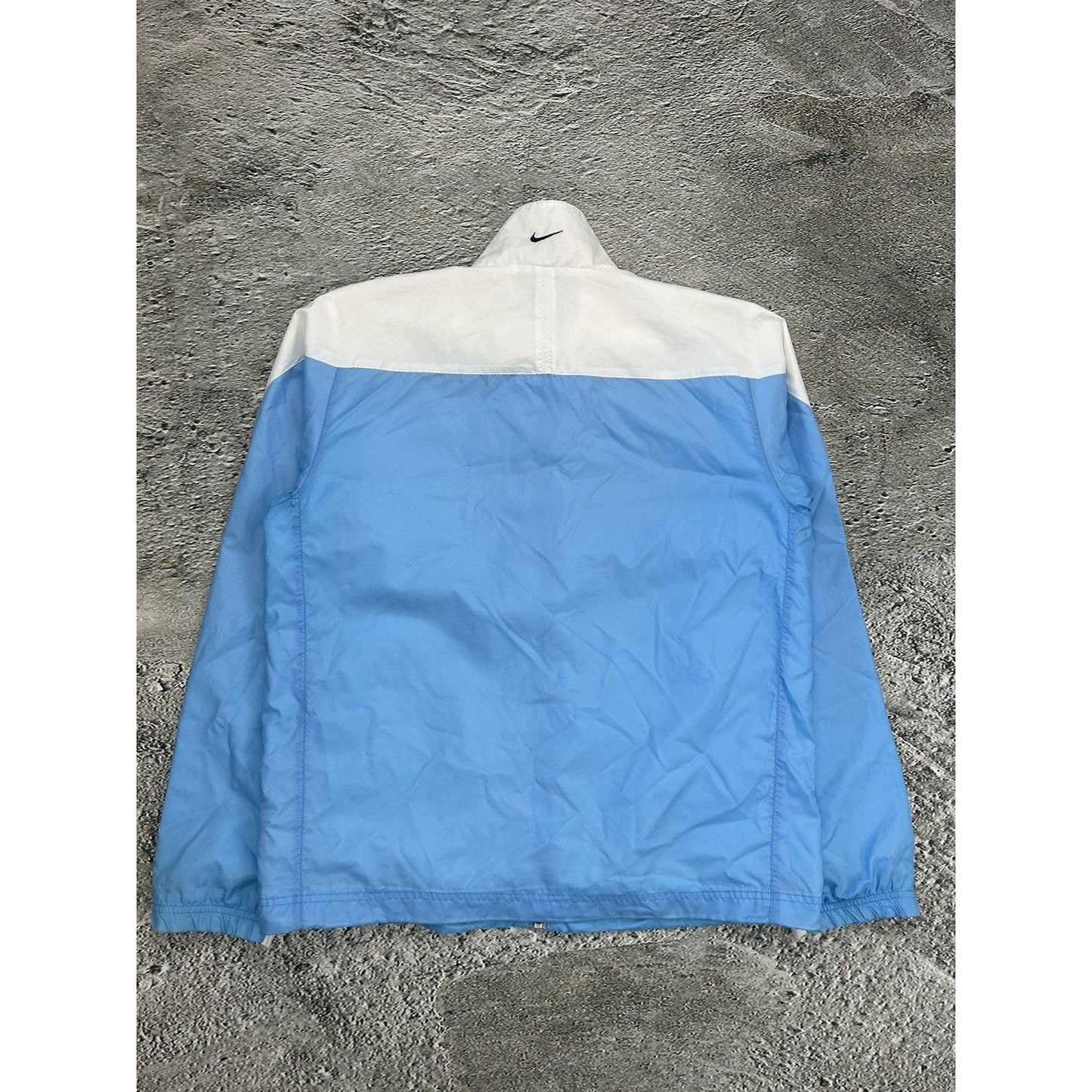 Nike track jacket nylon baby blue white vintage drill Y2K TN