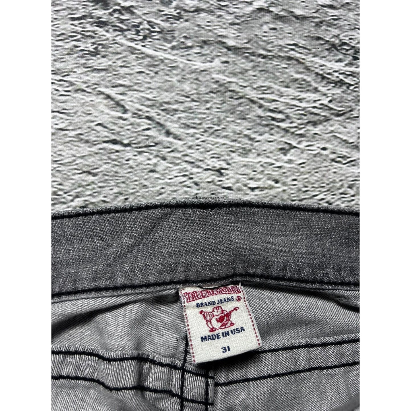 True Religion vintage grey jeans Ricky contrast stitching