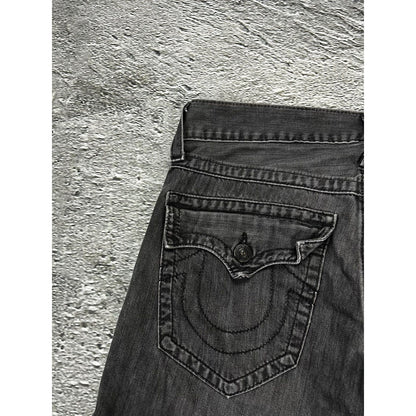 True Religion vintage grey jeans black stitching Ricky