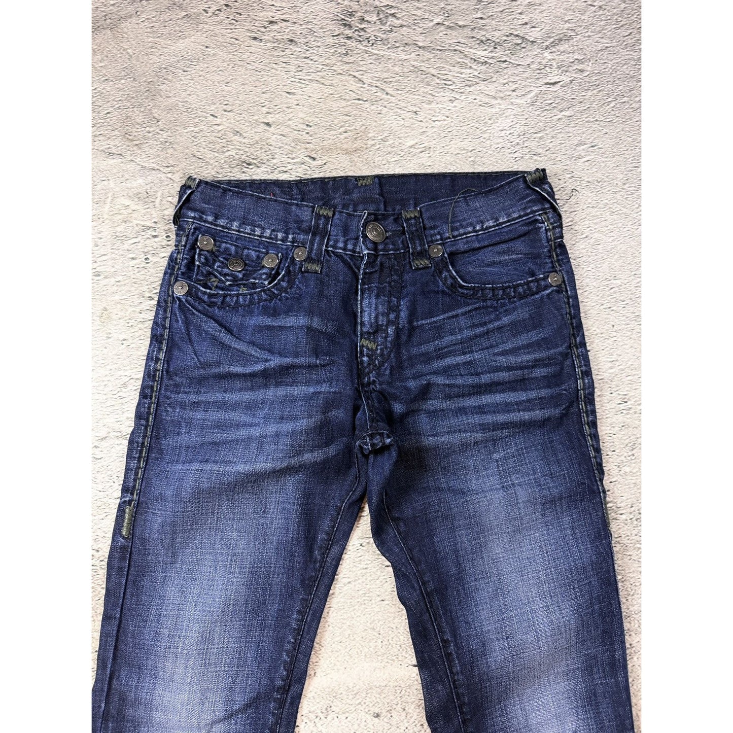 True Religion blue jeans dark horseshoe logo Y2K Rocco