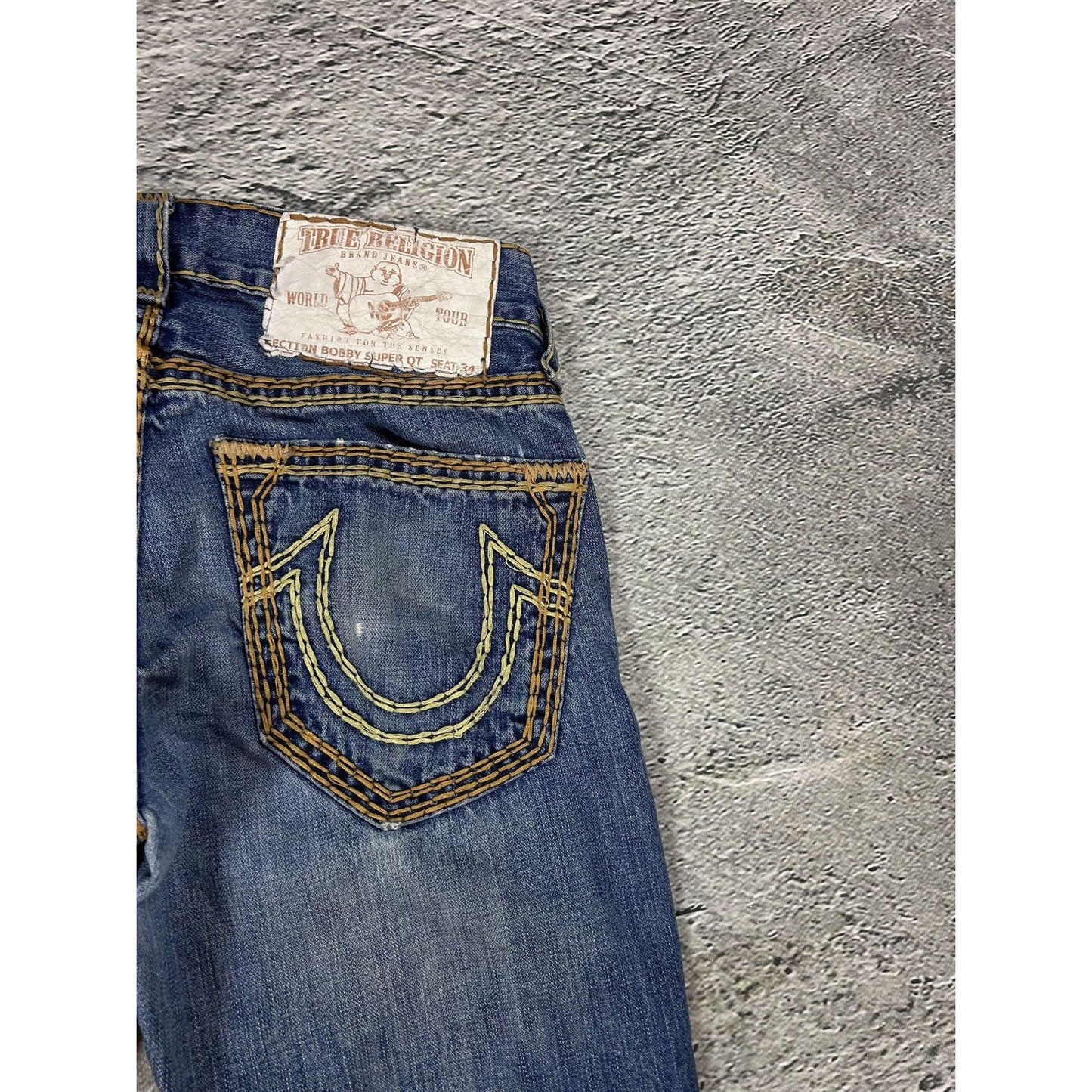 RARE True Religion jeans gold stitching Y2K Bobby Super QT