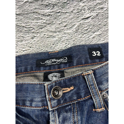 Ed Hardy Christian Audigier vintage jeans big logo pants