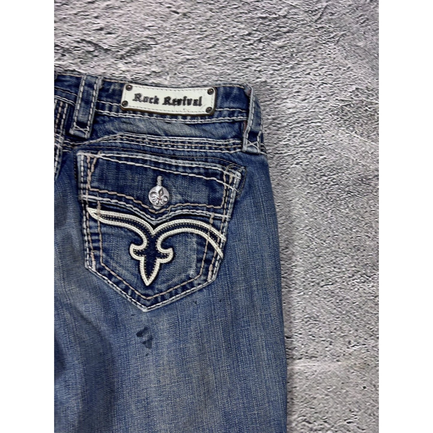 Rock Revival rhinestone jeans Y2K flared bootcut Jamila