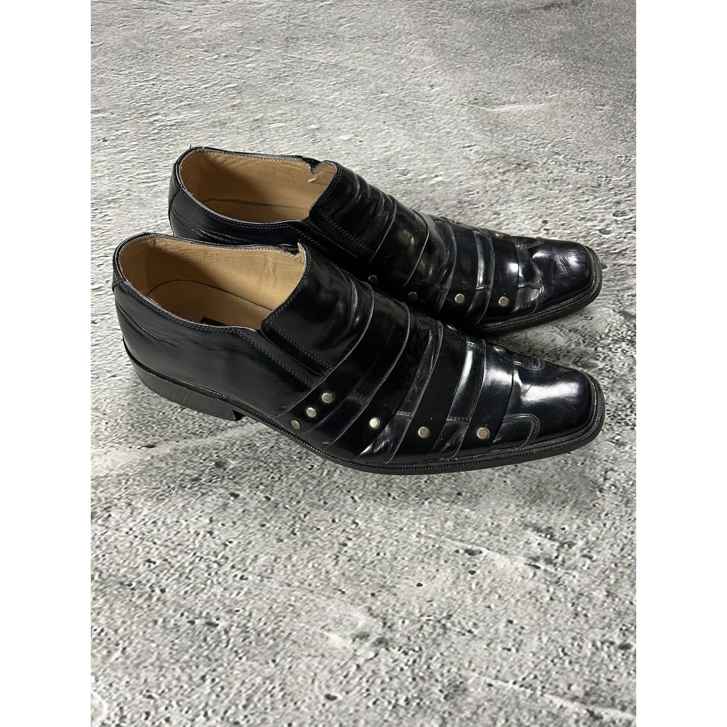 Lagerfeld black studded leather shoes
