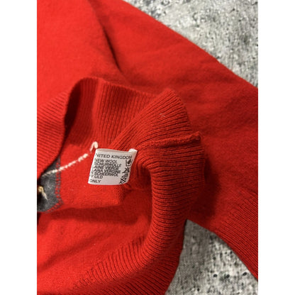 Burberrys vintage red sweater wool
