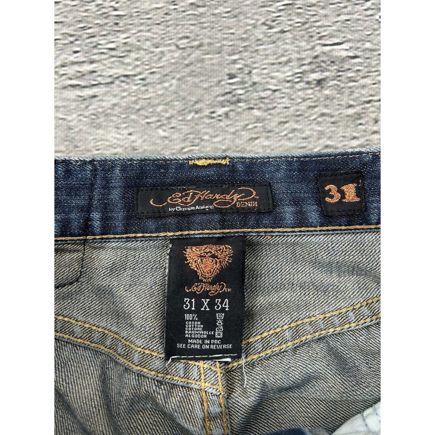 Ed Hardy Christian Audigier vintage jeans big logo pants