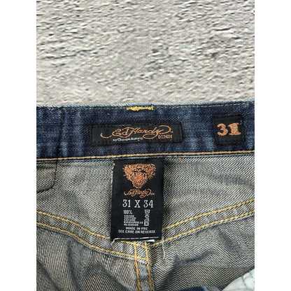 Ed Hardy Christian Audigier vintage jeans big logo pants