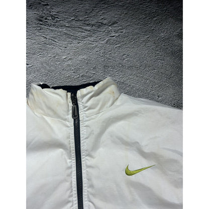 Nike black puffer jacket big logo vintage 90s reversible