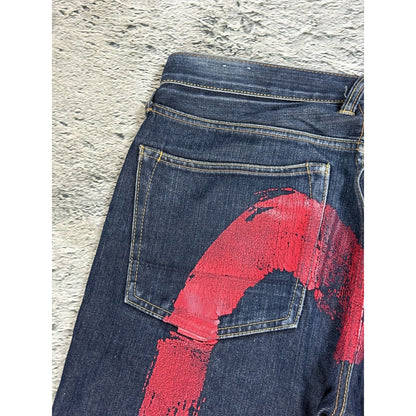 Evisu jeans daicock big logo Red selvedge raw denim Japan