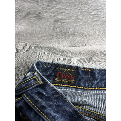 Evisu jeans vintage navy embroidered seagulls multicolor flared