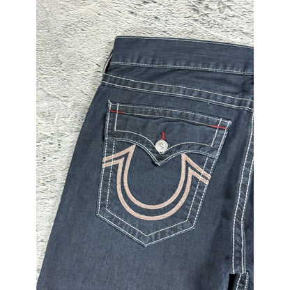 True Religion jeans straight denim red rope stitching