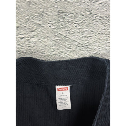 Supreme Button Up Baseball Jersey black big logo