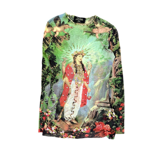 Jean Paul Gaultier 1998 RARE Hindu Tattoo Mesh longsleeve