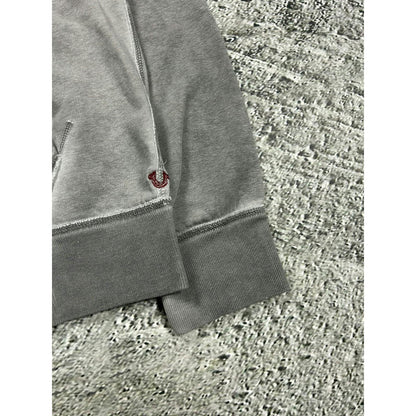 True Religion vintage grey zip hoodie big logo skull Y2K