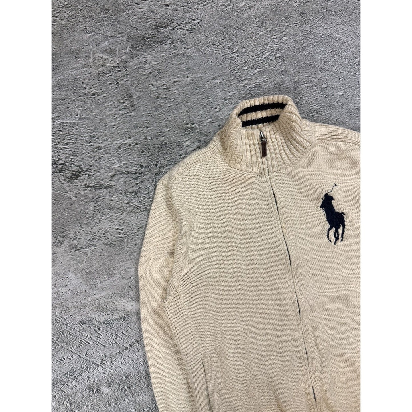 Chief Keef Polo Ralph Lauren zip sweater Beige Big Pony