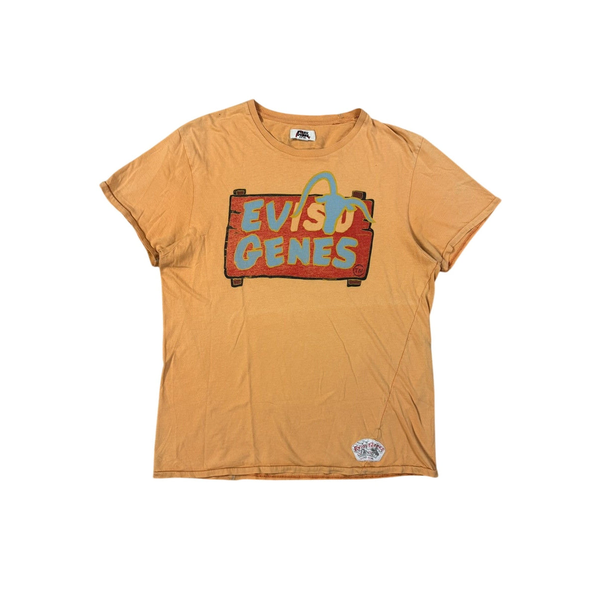 Evisu Genes T-shirt big logo seagull orange Y2K